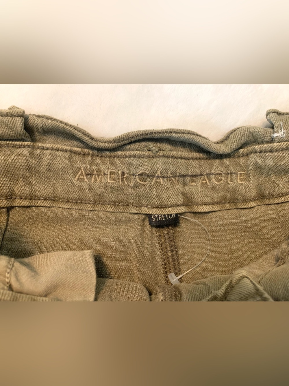 NWOT American Eagle Green Highest Rise Paperbag Mini Skirt Size 10 - Picture 3 of 4
